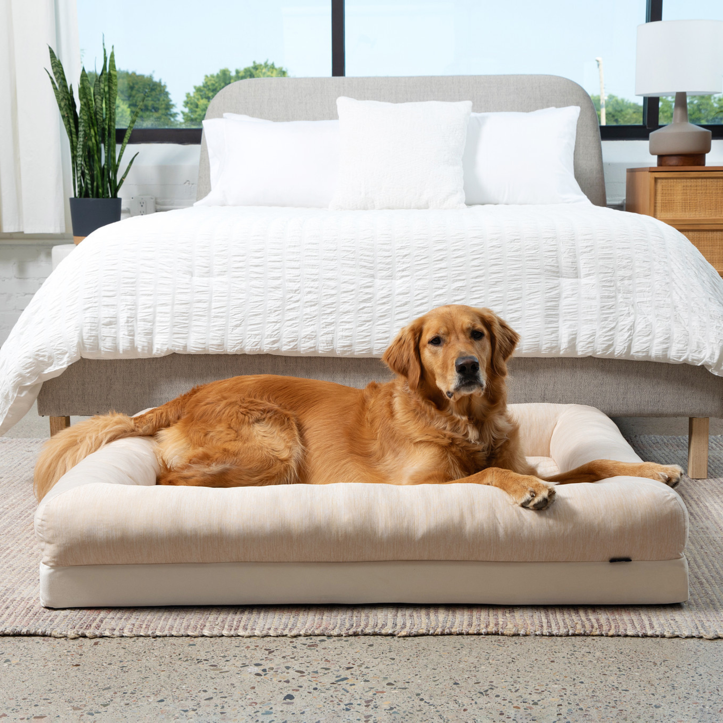 Pupchill Cooling 4 Bolster Dog Bed Arctic Sand Washable Pet - gallery image 6
