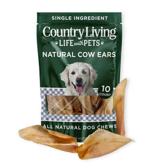 Dog Treats Country Living Natural Cow Ears Chews 10 Count - main product image for dog treats
