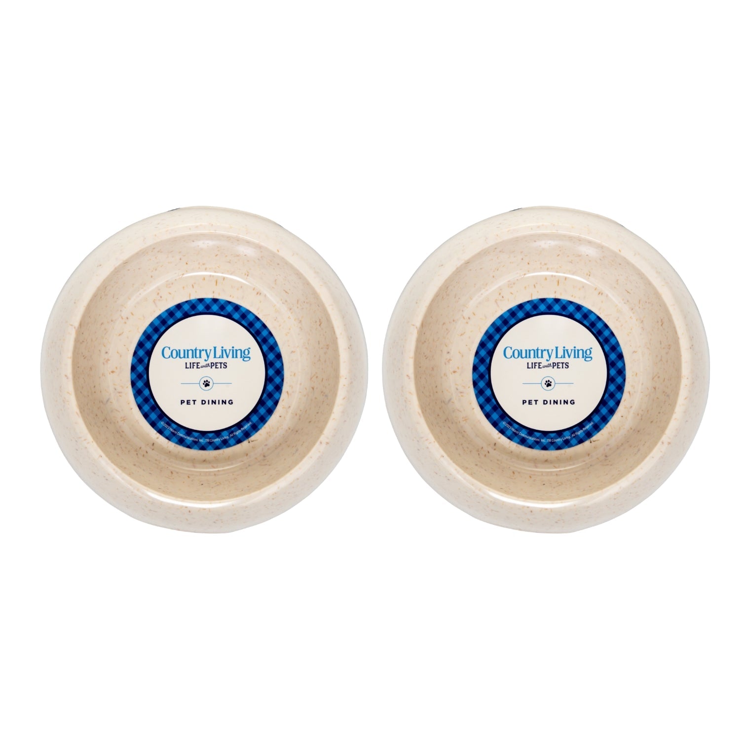 Dog Feeder Country Living Set of Natural Fiber Bowls White - detail product image for dog feeder