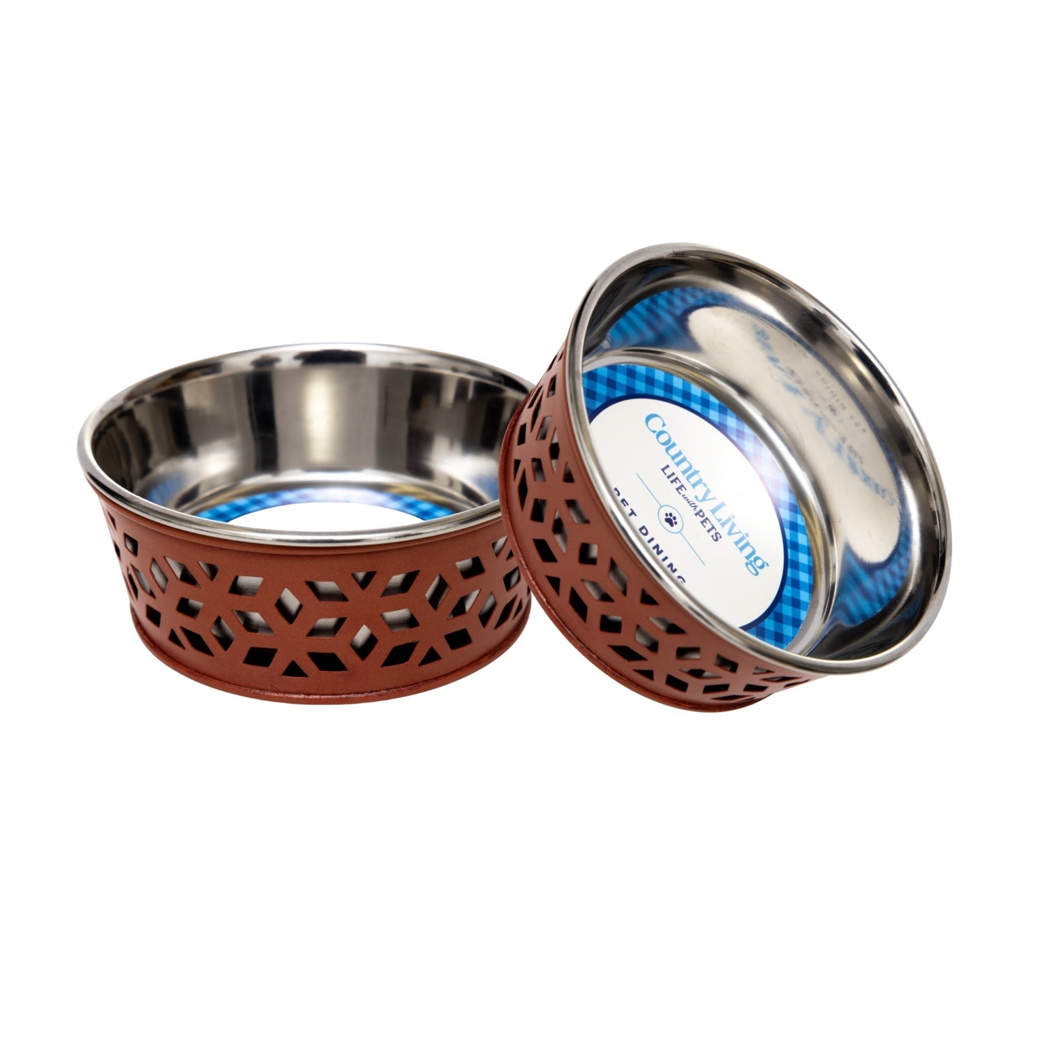 Dog Feeder Country Living Set of Stainless Steel Bowls Essen - gallery product image for dog feeder