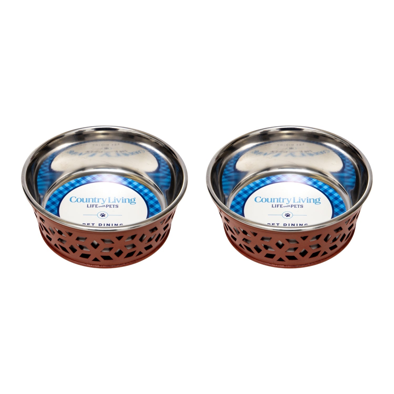 Dog Feeder Country Living Set of Stainless Steel Bowls Essen - gallery product image for dog feeder