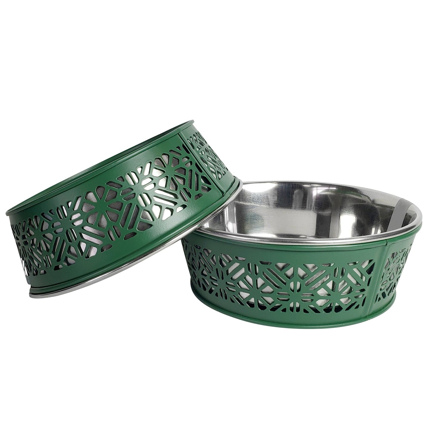 Dog Feeder Country Living Set of Stainless Steel Bowls Essen - size and texture image for dog feeder