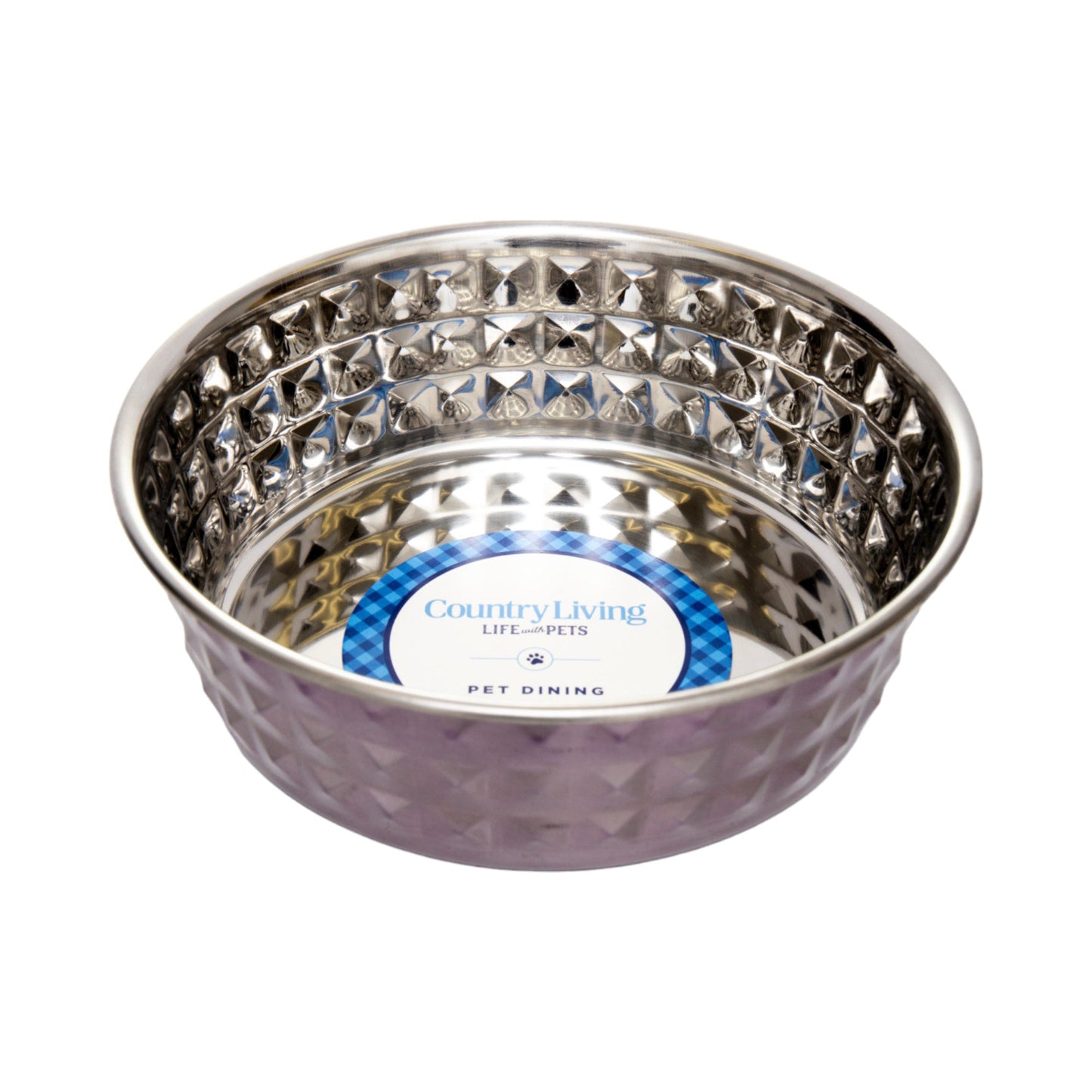 Dog Feeder Country Living Set of Hammered Stainless Steel - lifestyle product image for dog feeder