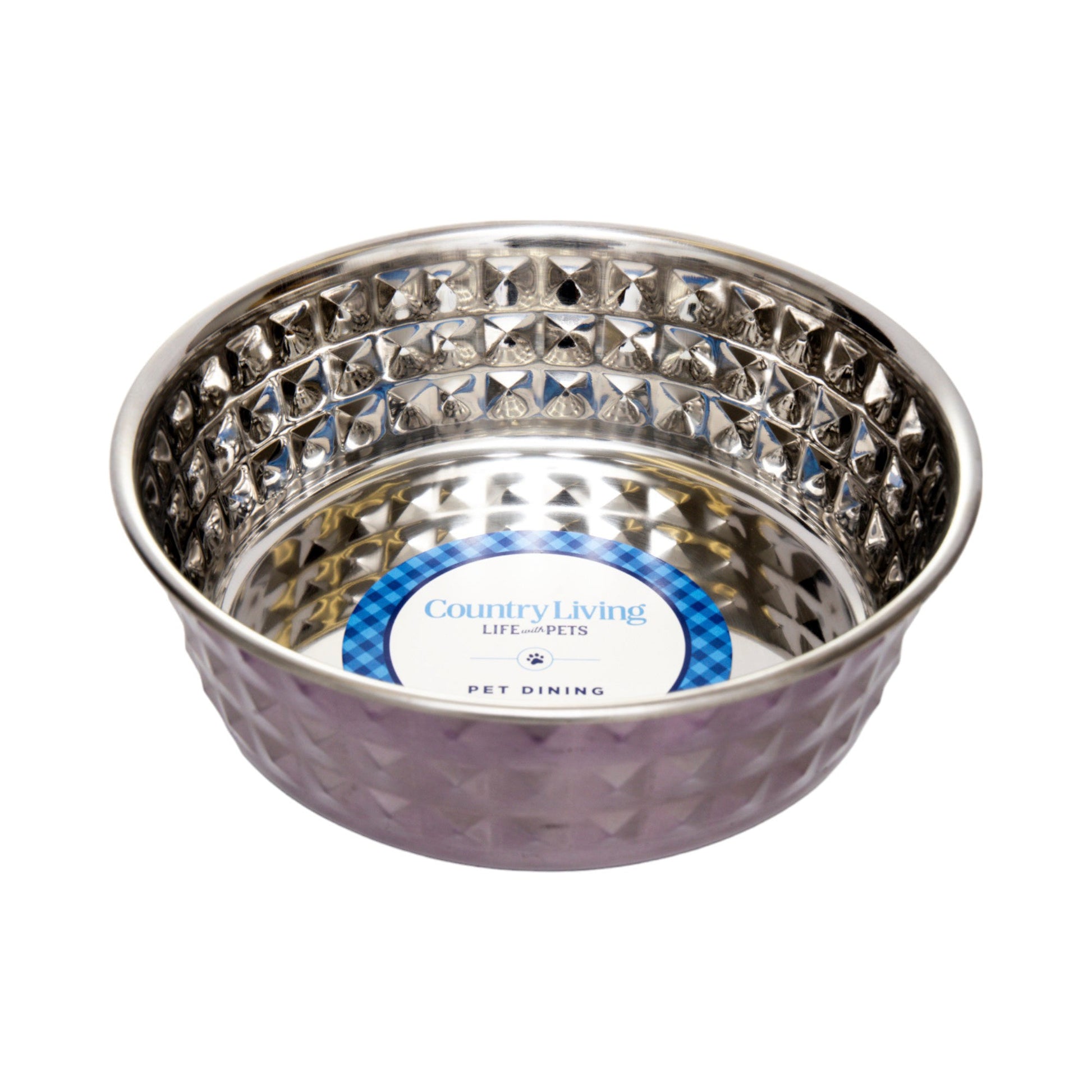 Dog Feeder Country Living Set of Hammered Stainless Steel - lifestyle product image for dog feeder