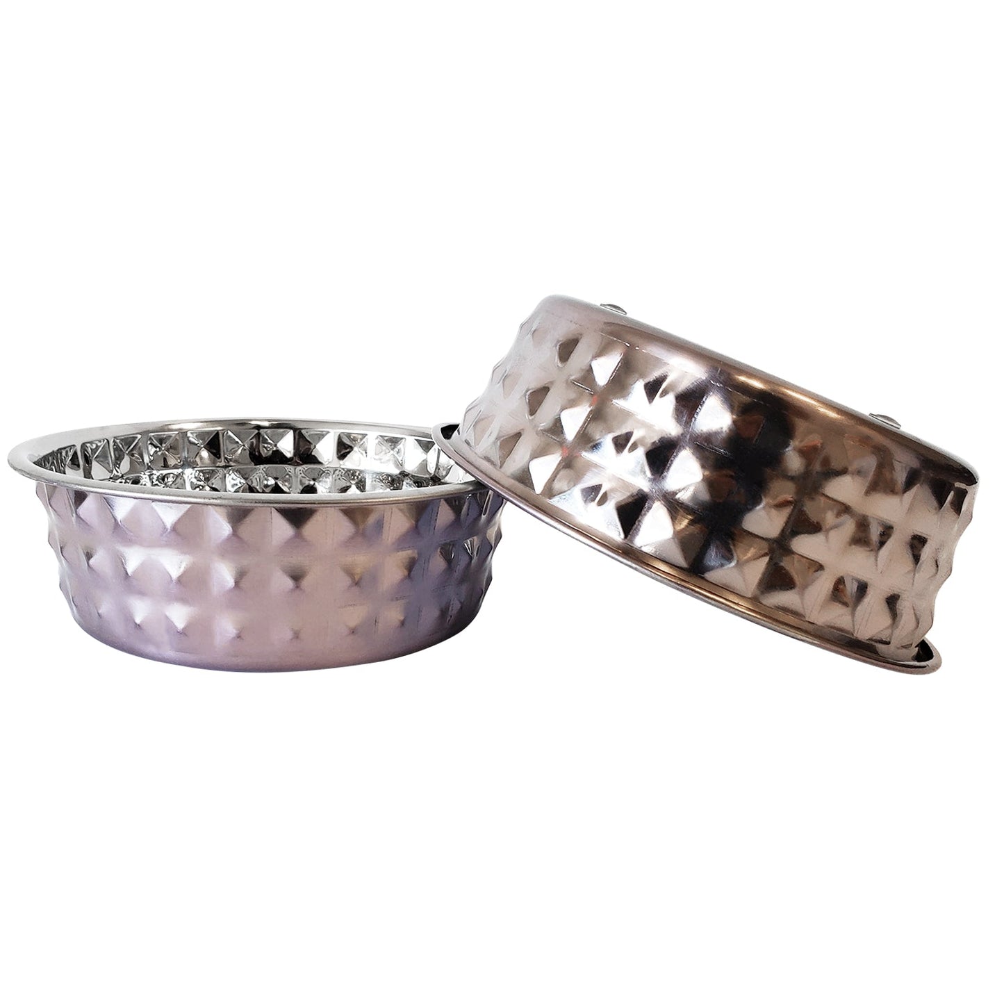 Dog Feeder Country Living Set of Hammered Stainless Steel - gallery product image for dog feeder