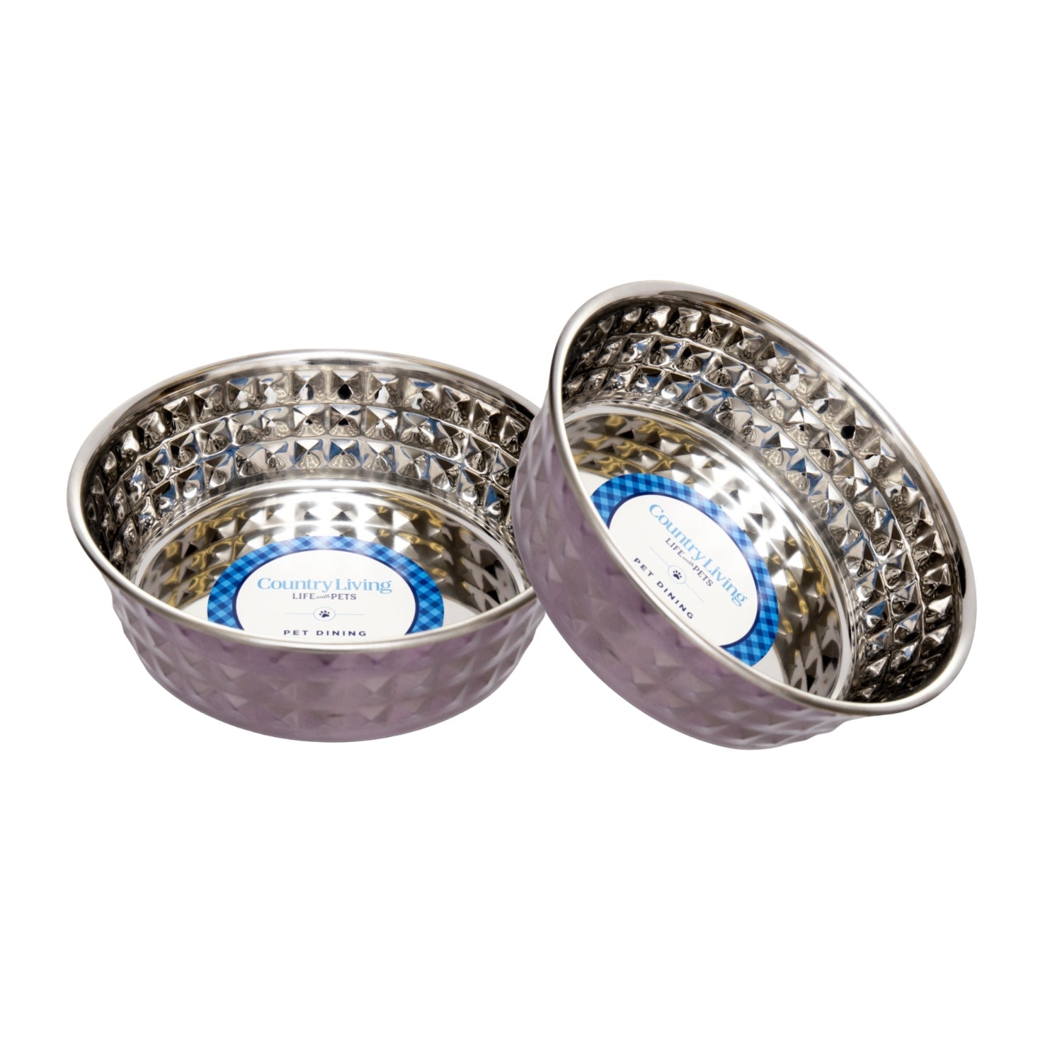 Dog Feeder Country Living Set of Hammered Stainless Steel - main product image for dog feeder