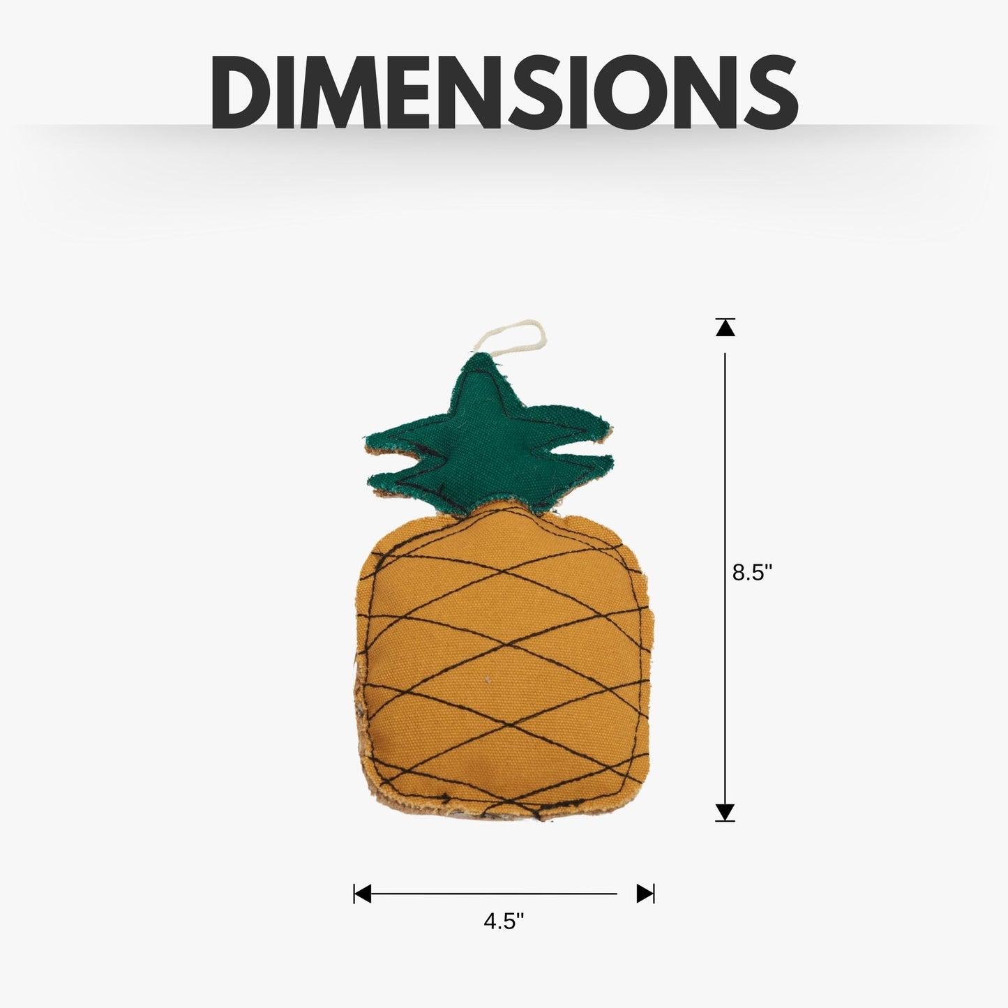 Dog Treats Country Living Canvas Jute Pineapple-Shaped Chew - size and texture image for dog treats