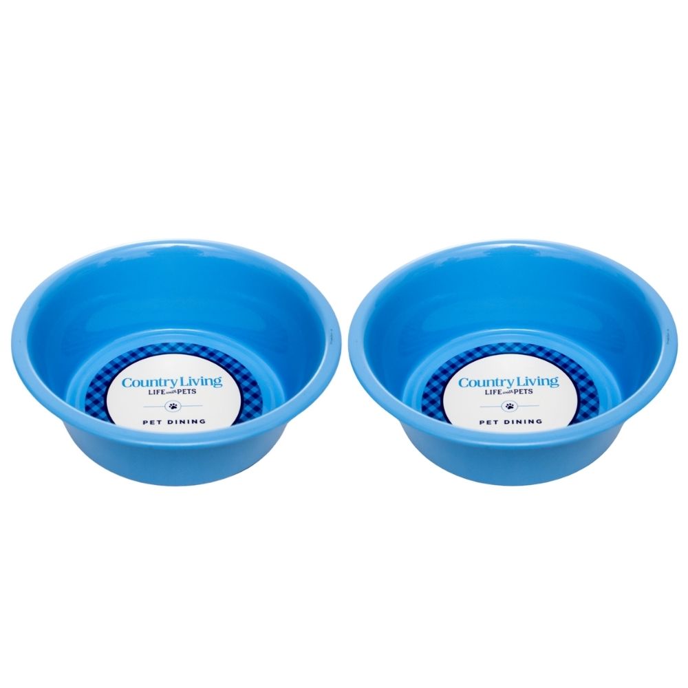 Dog Feeder Country Living Set of Coated Stainless Steel - lifestyle product image for dog feeder