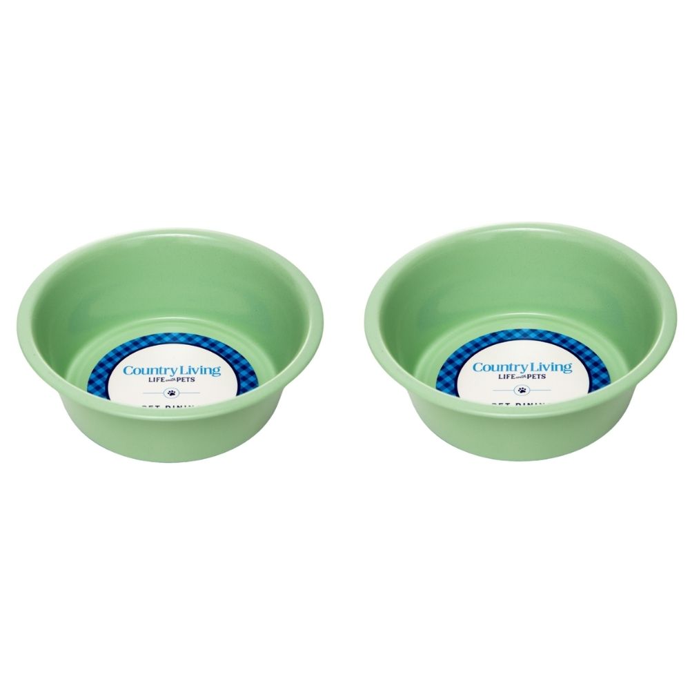Dog Feeder Country Living Set of Coated Stainless Steel - gallery product image for dog feeder