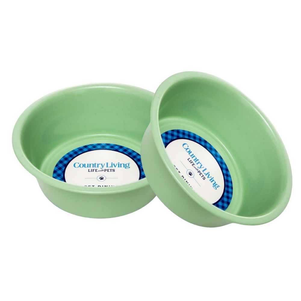 Dog Feeder Country Living Set of Coated Stainless Steel - gallery product image for dog feeder