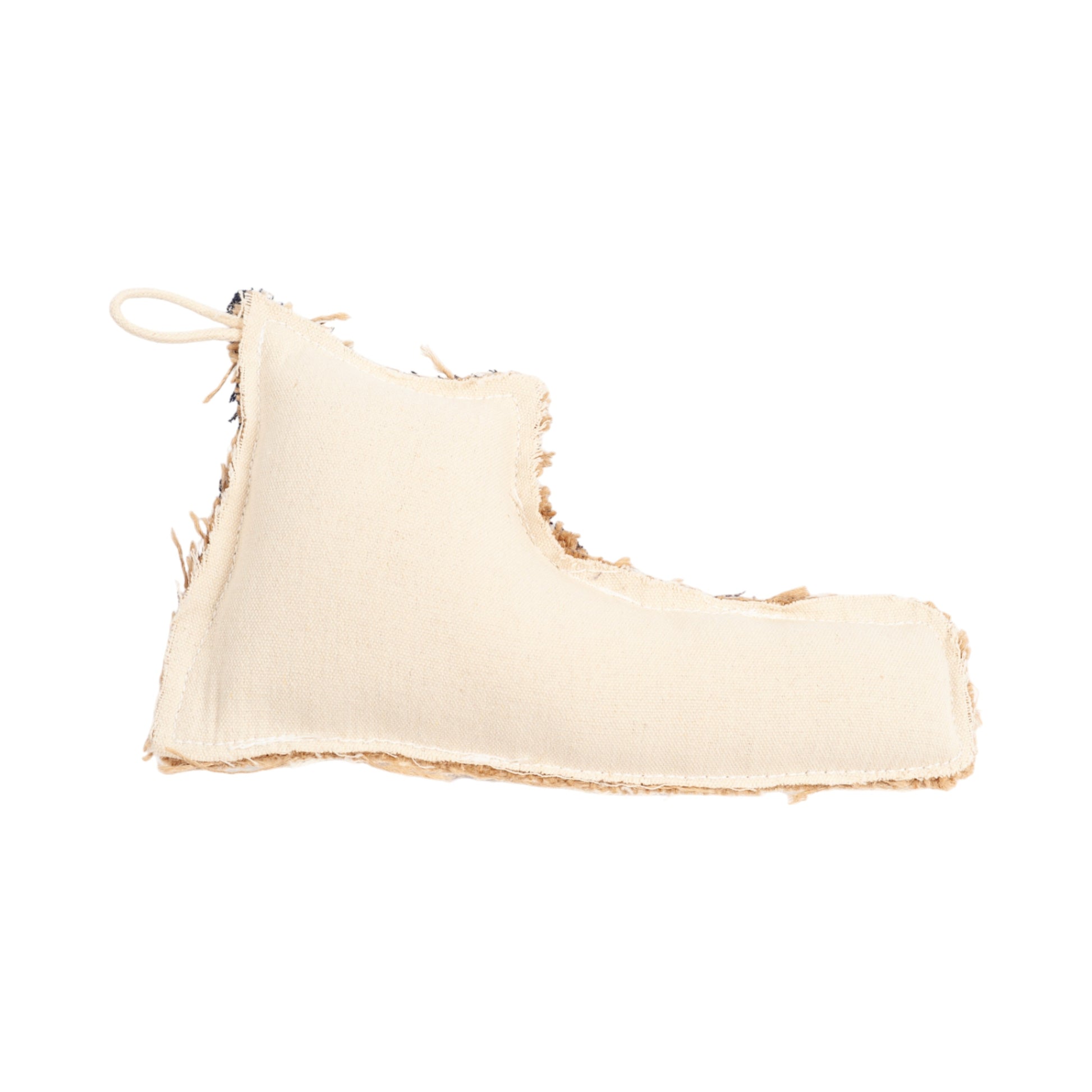 Dog Treats Country Living Canvas Jute Shoe-Shaped Chew Toy - close up product image for dog treats