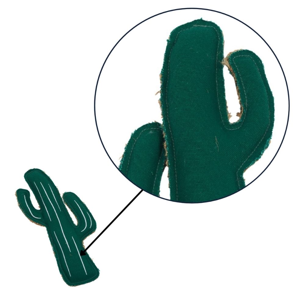 Dog Treats Country Living Canvas Jute Cactus-Shaped Chew Toy - size and texture image for dog treats