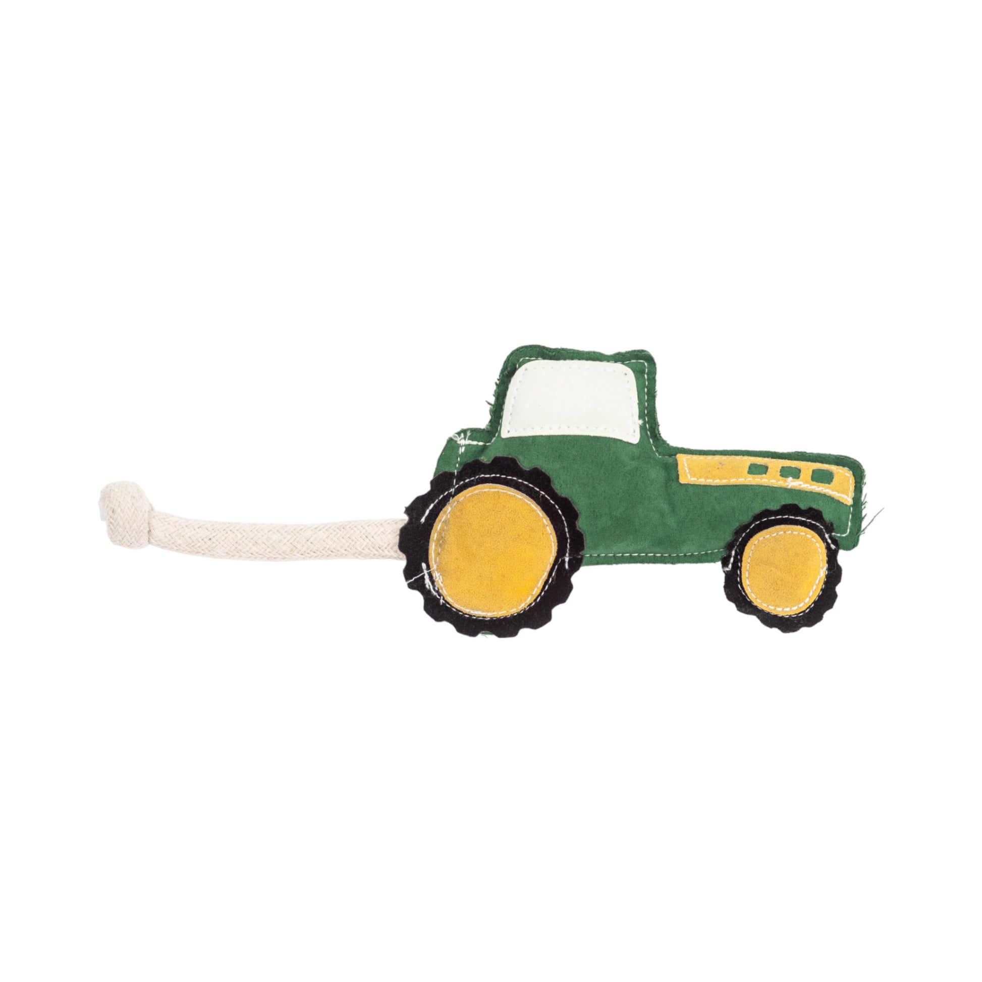 Dog Treats Country Living Faux Leather Green Tractor Chew - size and texture image for dog treats