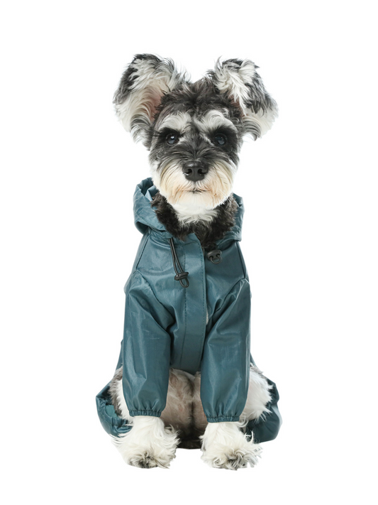 Ultralight Full covered hooded waterproof dog jacket - Blue - main product image