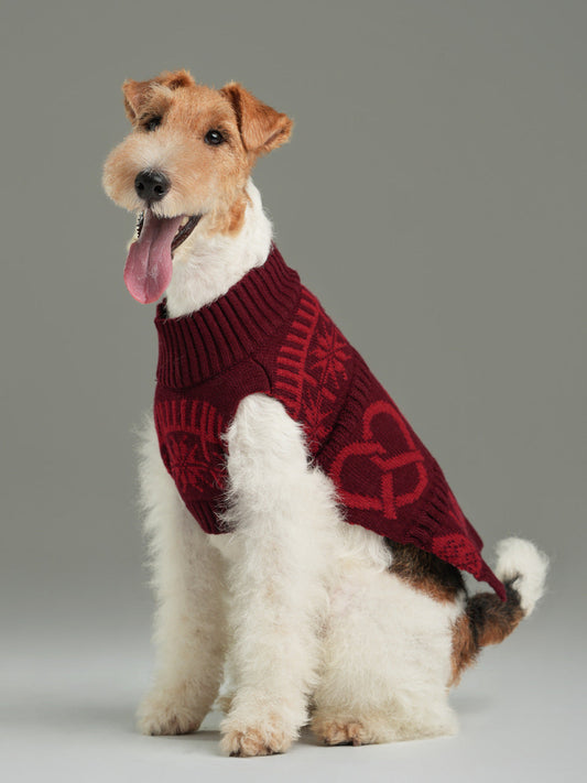 Pretzel Pet Sweater Burgundy Red Dog Sweaters Premium Pet - main product image