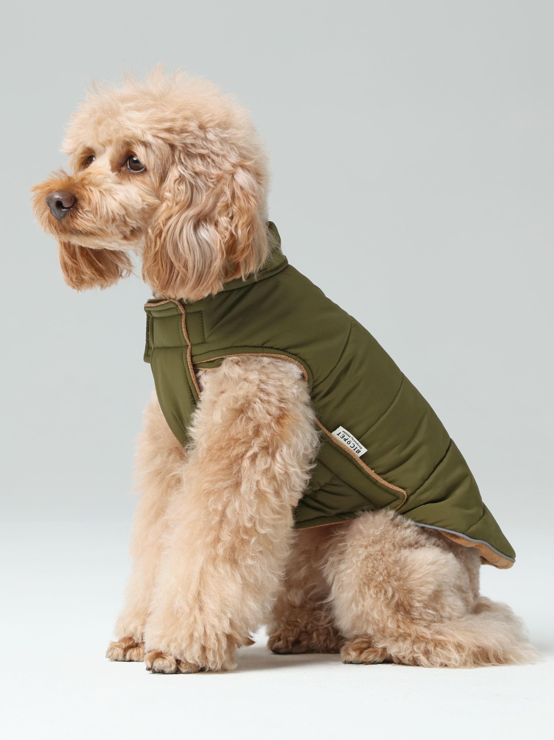 Reversible Dog Vest Jacket Green Brown Dog Apparel Premium - main product image