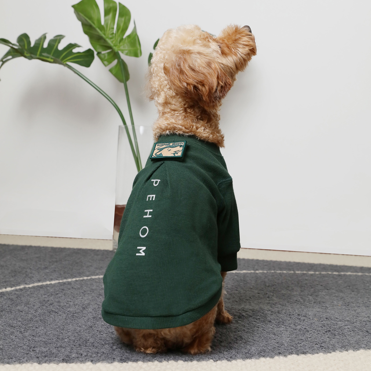 Embroidery Waffle T Shirt Green Dog Apparel Premium Pet - gallery image 6