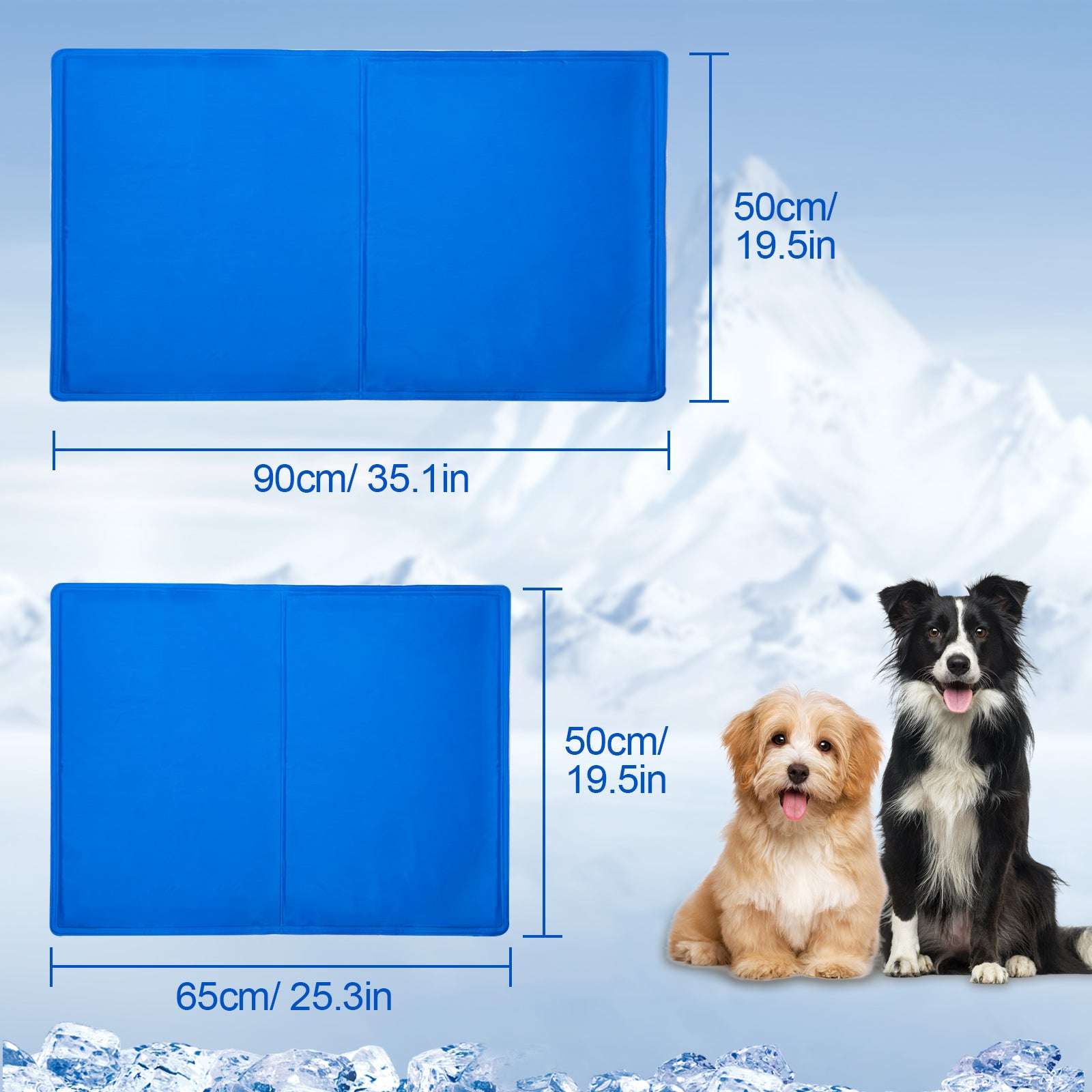 Pet Cooling Mat For Dogs And Cats Pressure Activated Dog Pad - close up view