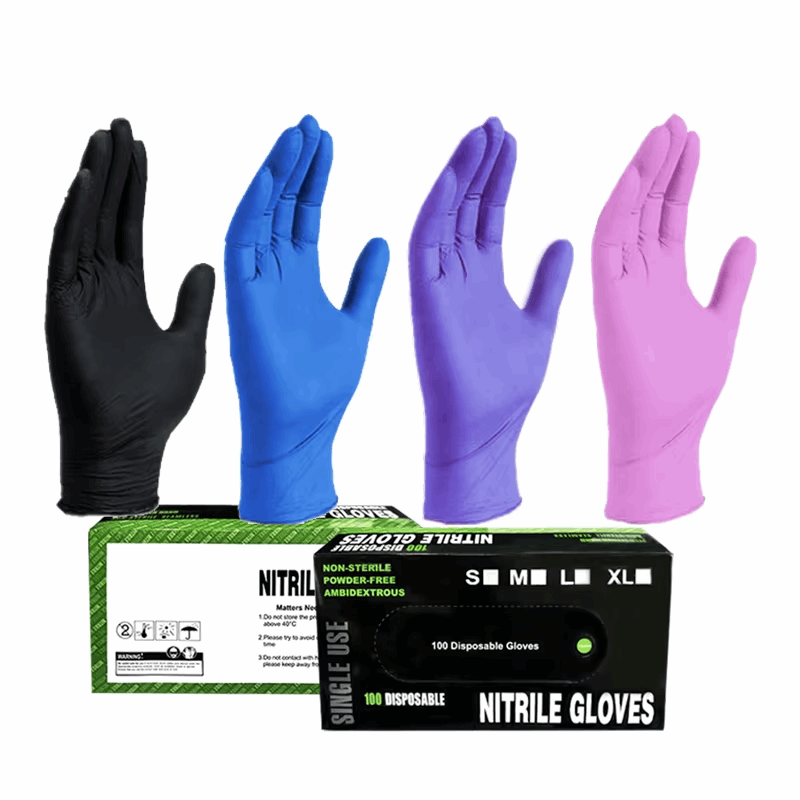 Disposable Nitrile Gloves Box Of 100 Fully Textured Powder - main product image