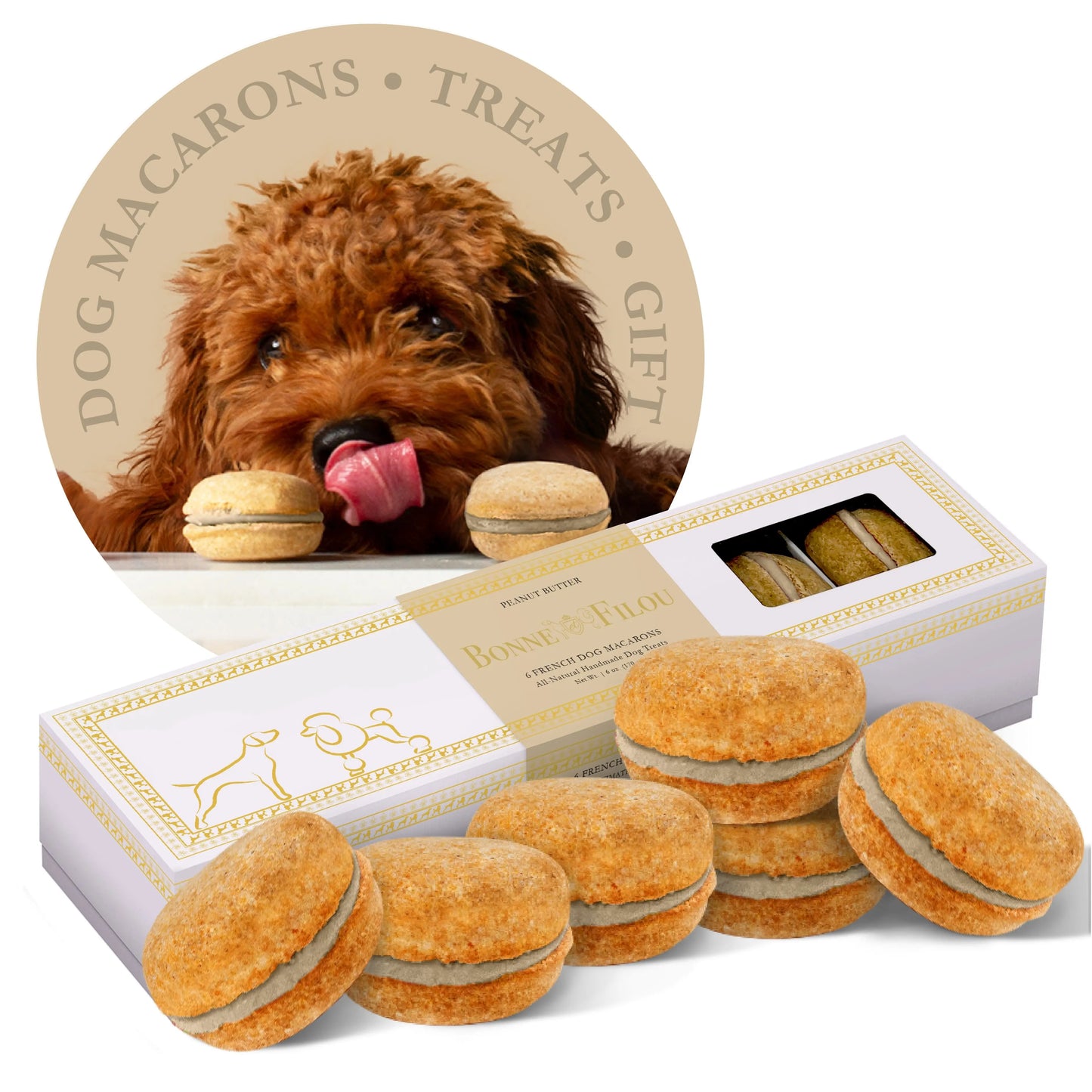 Dog Treats Macarons Box of for Daily Use for Comfort Essenti - close up product image for dog treats