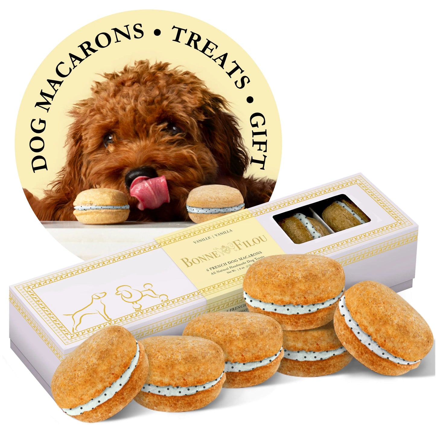 Dog Treats Macarons Box of for Daily Use for Comfort Essenti - detail product image for dog treats