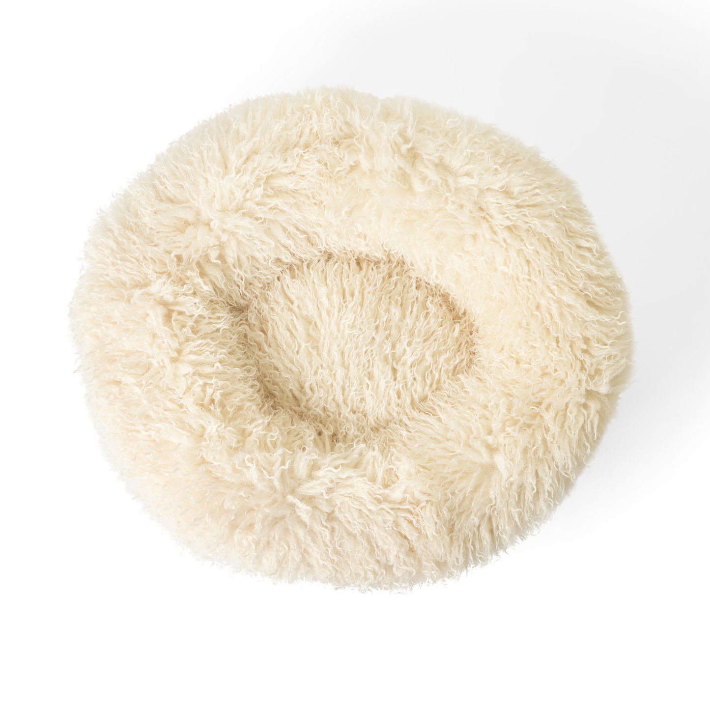 PupPoufT Luxe Faux Fur Donut Dog Bed - Plush Sheep Ivory - gallery image 5