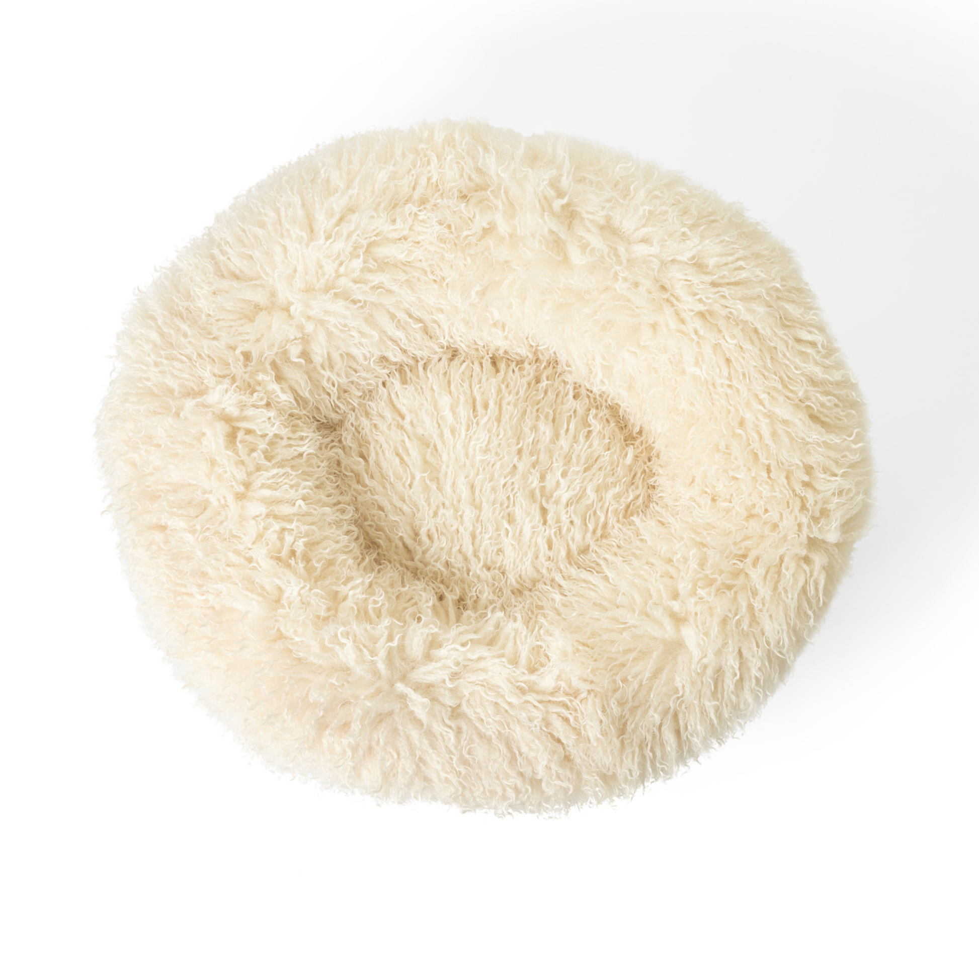 PupPoufT Luxe Faux Fur Donut Dog Bed - Plush Sheep Ivory - gallery image 5