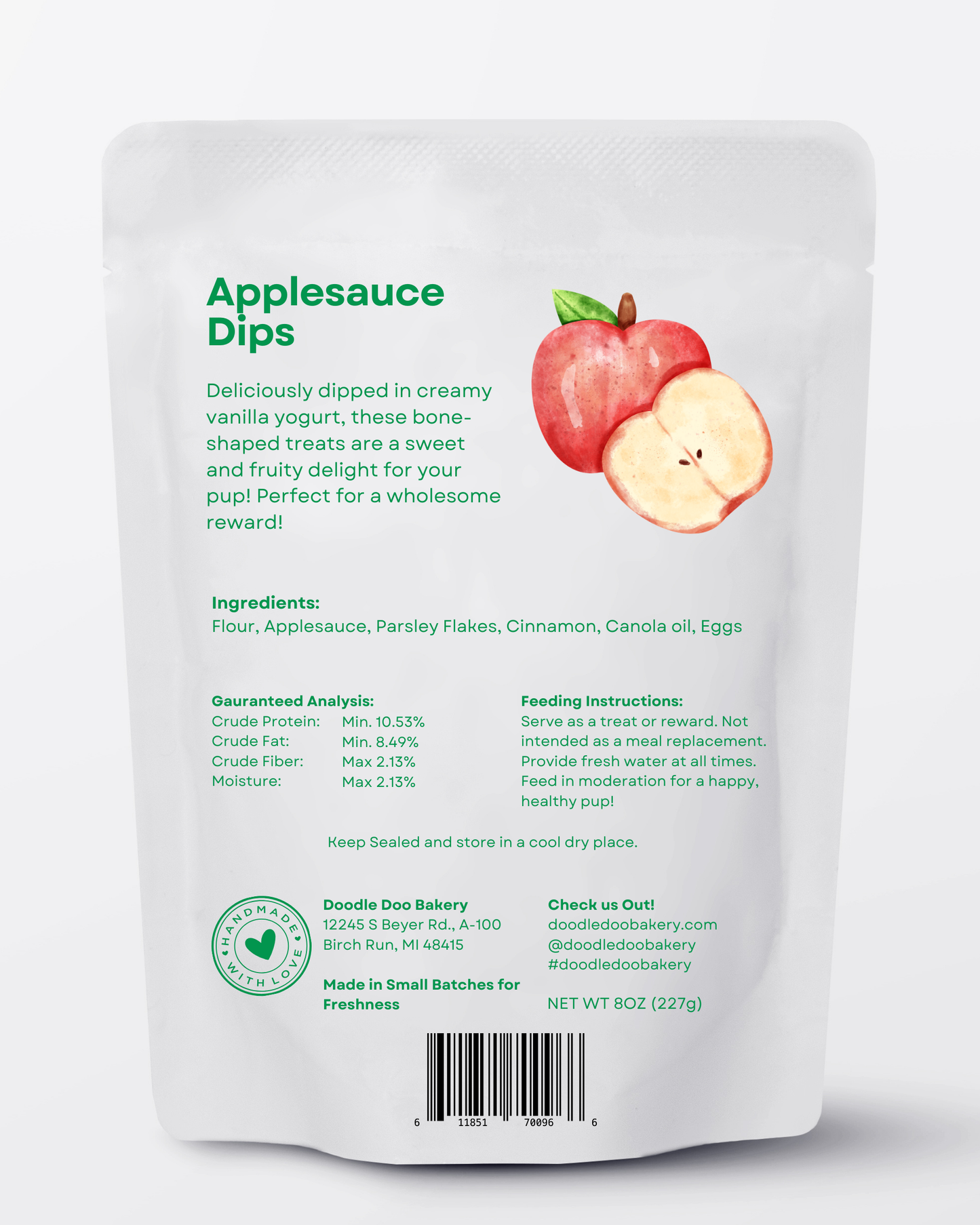 Homemade Dog Treats - ?? Applesauce Dips Treat 1/2lb ?? - detail view
