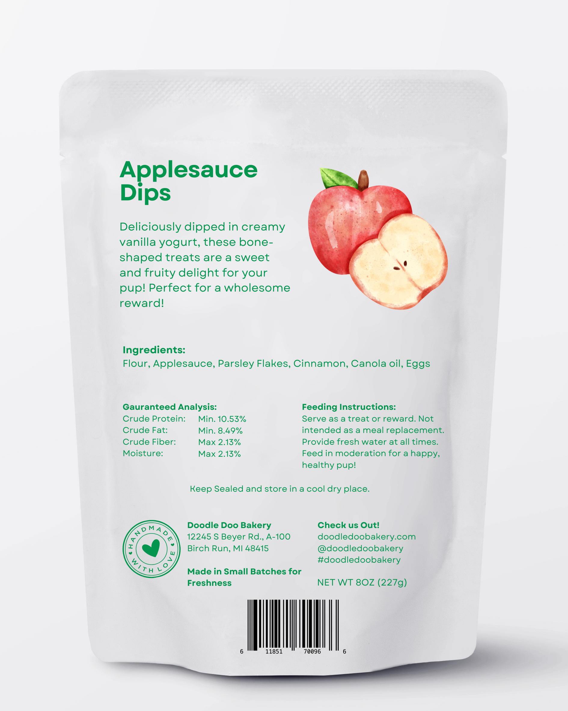 Homemade Dog Treats - ?? Applesauce Dips Treat 1/2lb ?? - detail view