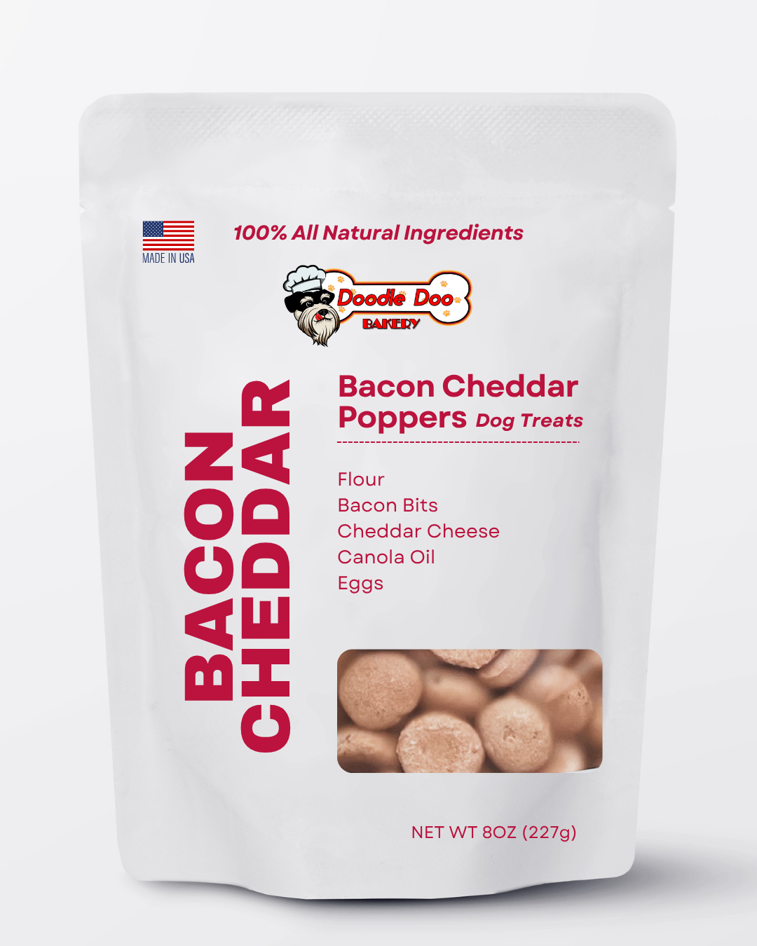 ?? Homemade Dog Treats -  Bacon Cheddar Poppers Treat 1/2lb - main product image