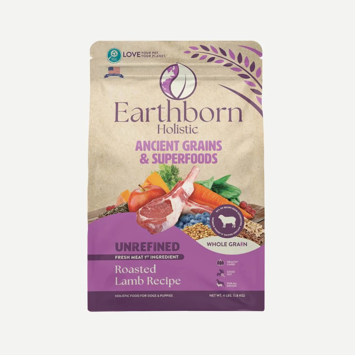 Earthborn All Life Stages Unrefined Ancient Roasted Lamb Dry - main product image