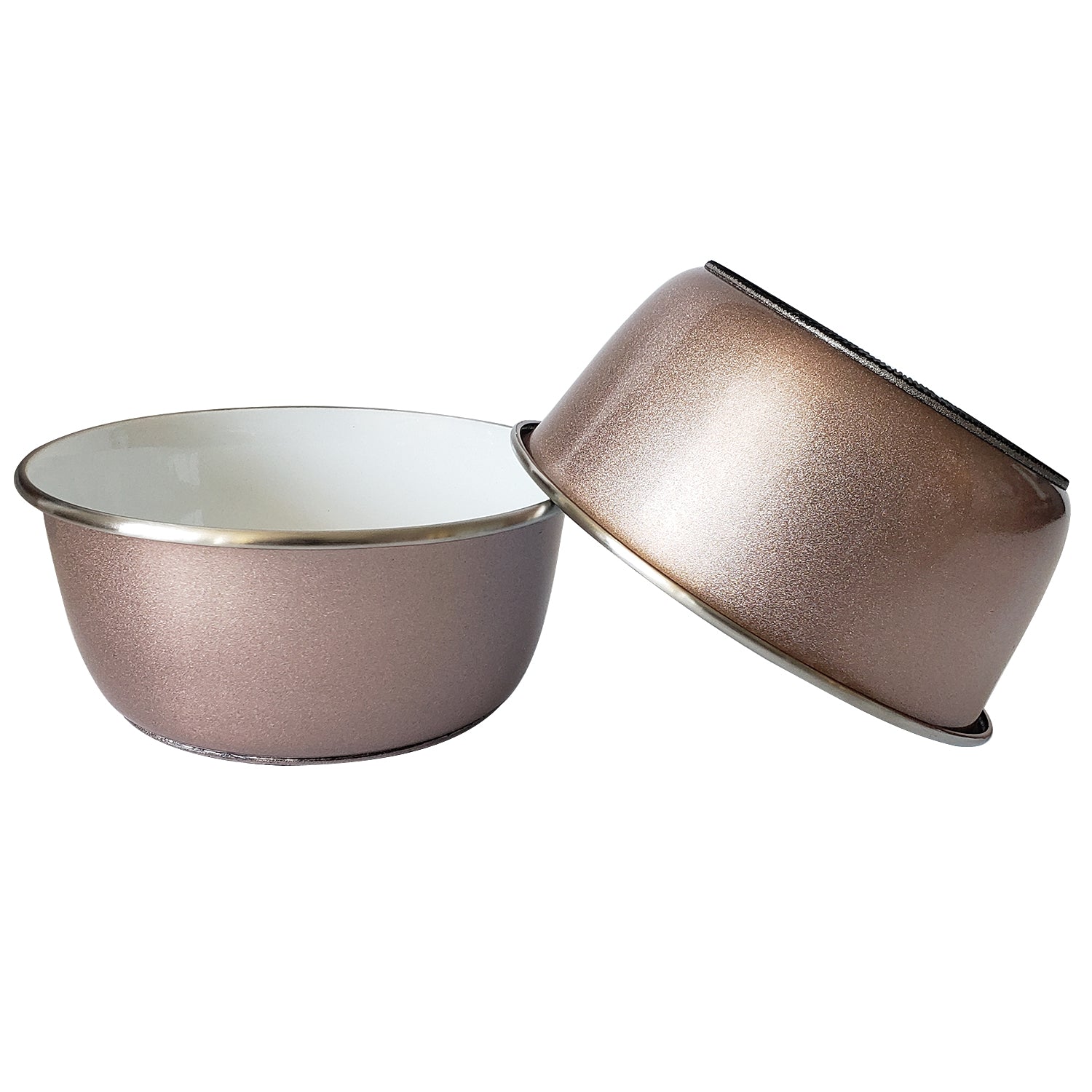 Dog Feeder Deep Bowl with Paw Print Design Stainless Steel - lifestyle product image for dog feeder