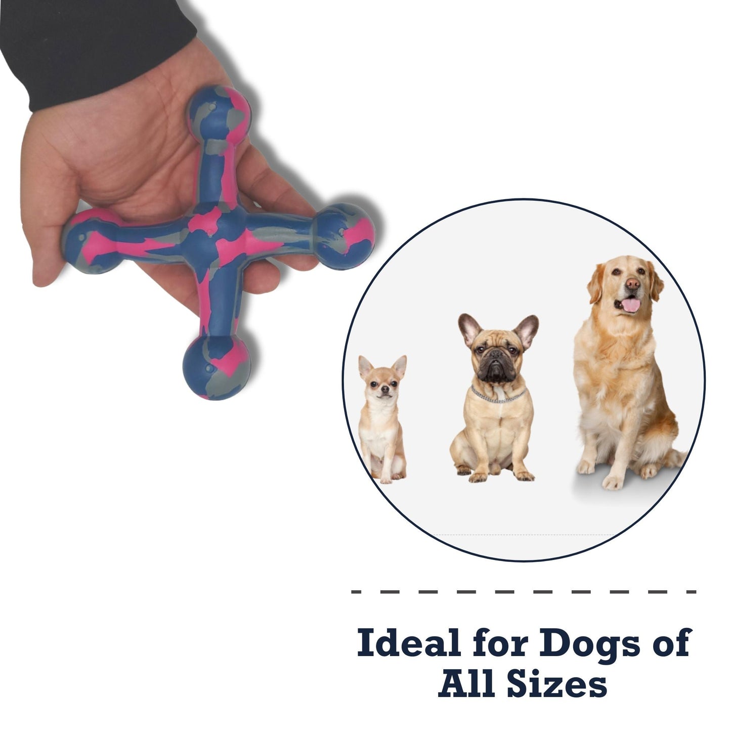 Dog Treats Natural Rubber Jack Toy Durable Non-Toxic Chew - gallery product image for dog treats