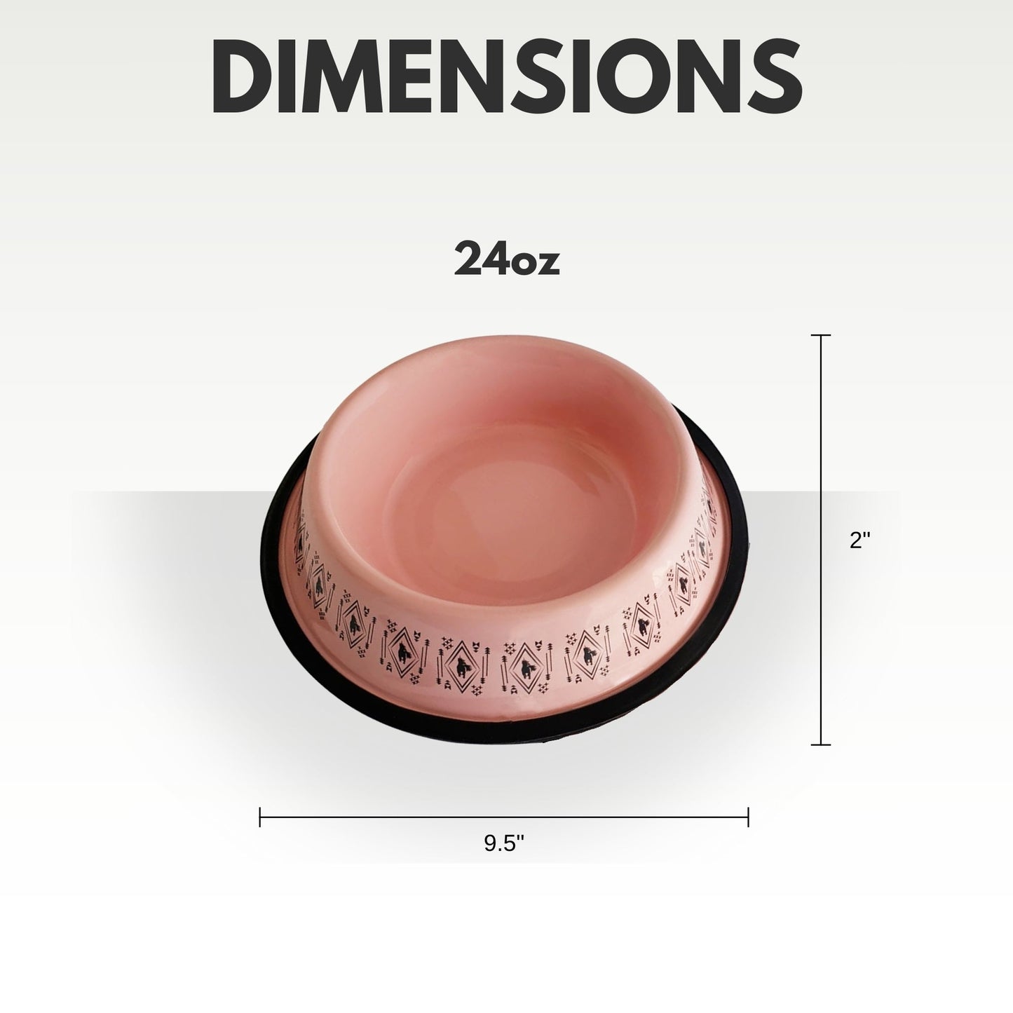 Dog Feeder Non-Skid Boho Stainless Steel Bowl with Whimsical - gallery product image for dog feeder