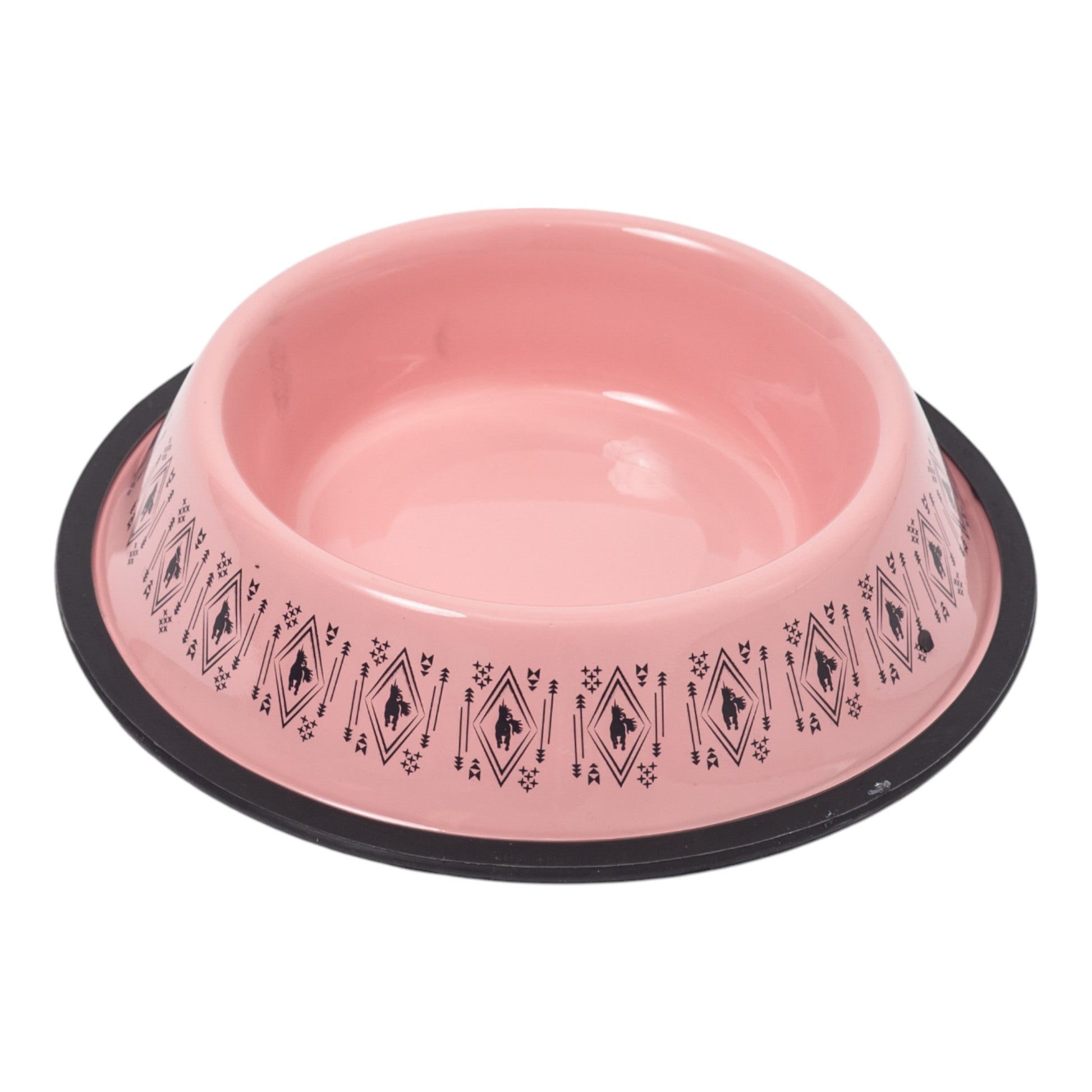Dog Feeder Non-Skid Boho Stainless Steel Bowl with Whimsical - gallery product image for dog feeder