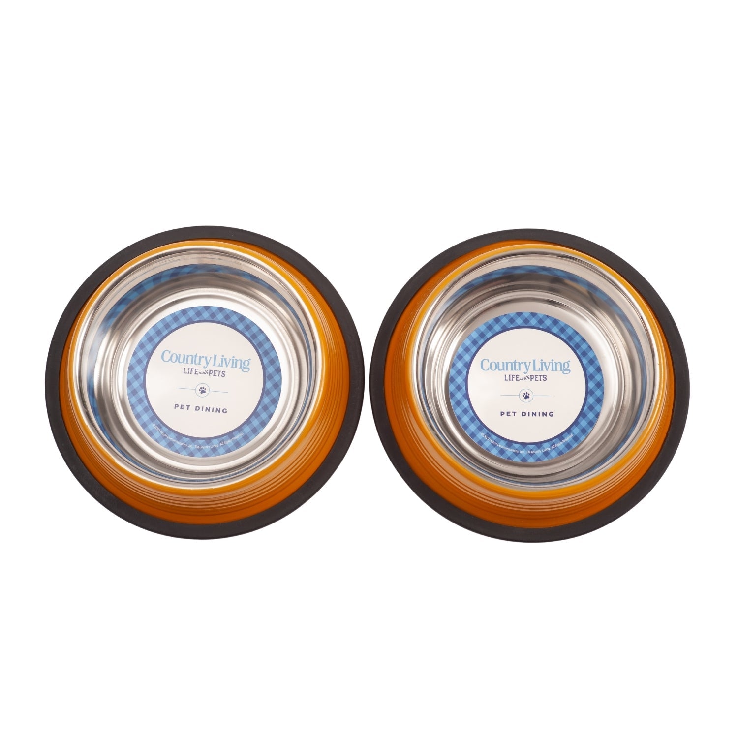 Pet Bed Country Living Set of Ribbed Non-Slip Bowls Golden - detail product image for pet bed