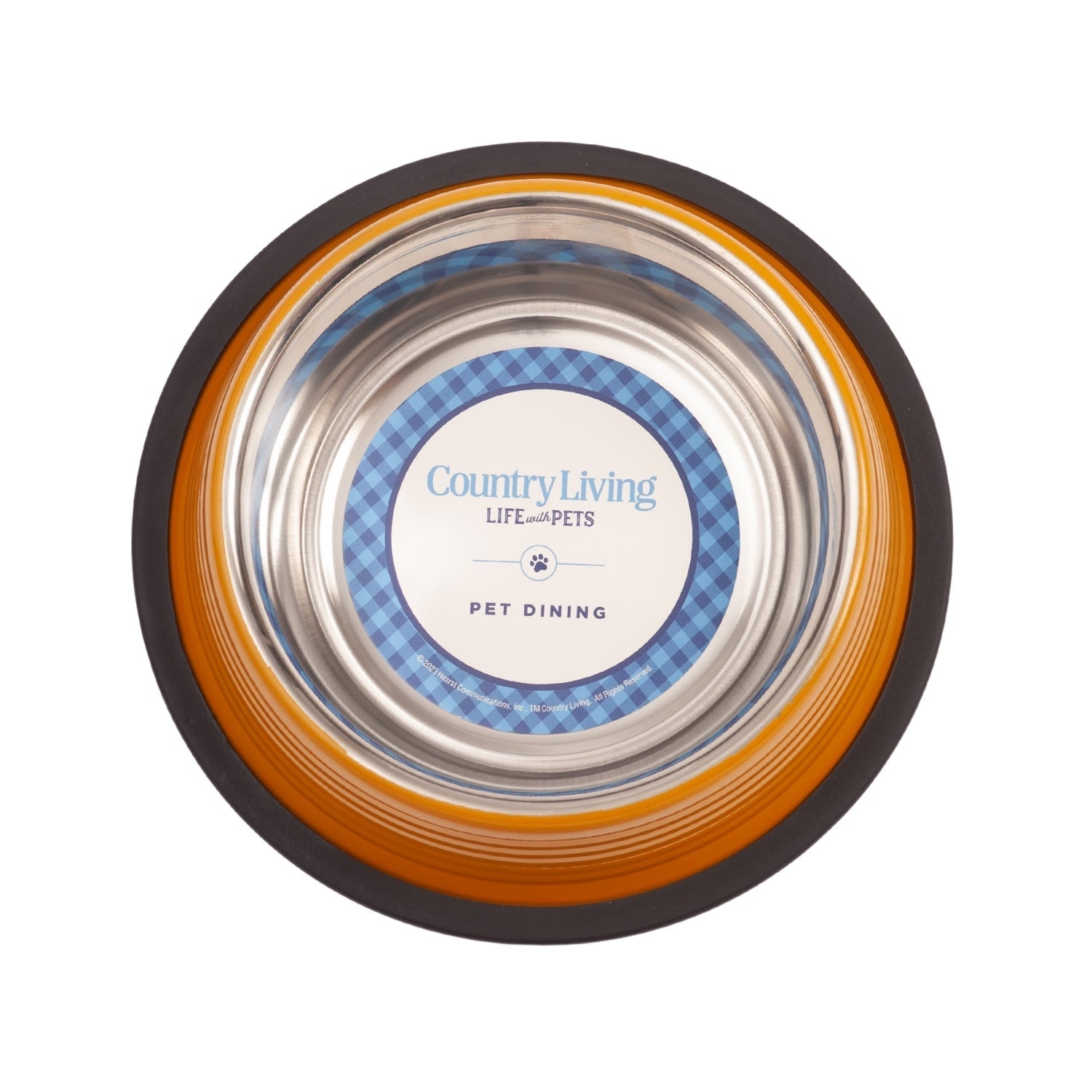 Pet Bed Country Living Set of Ribbed Non-Slip Bowls Golden - close up product image for pet bed