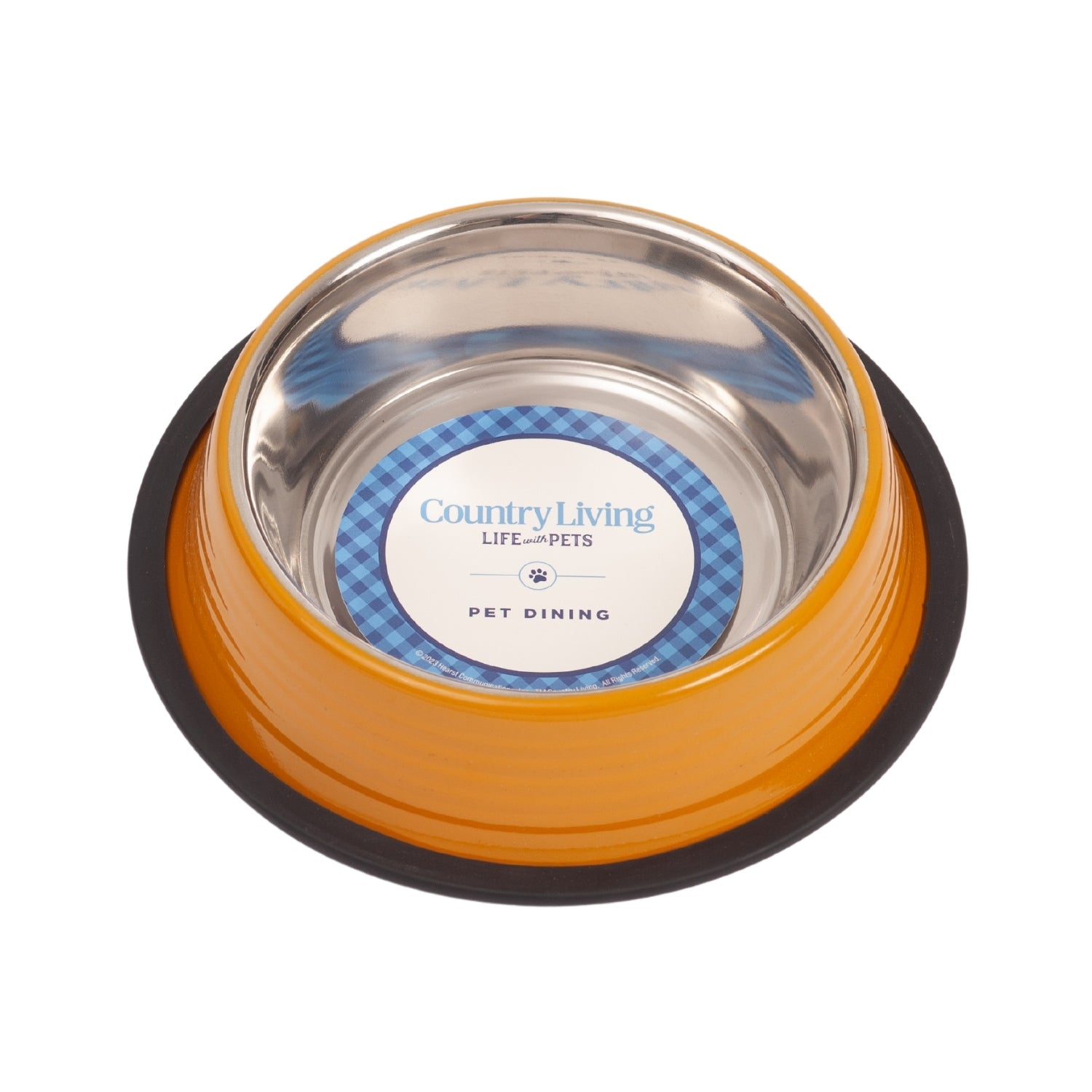 Pet Bed Country Living Set of Ribbed Non-Slip Bowls Golden - lifestyle product image for pet bed