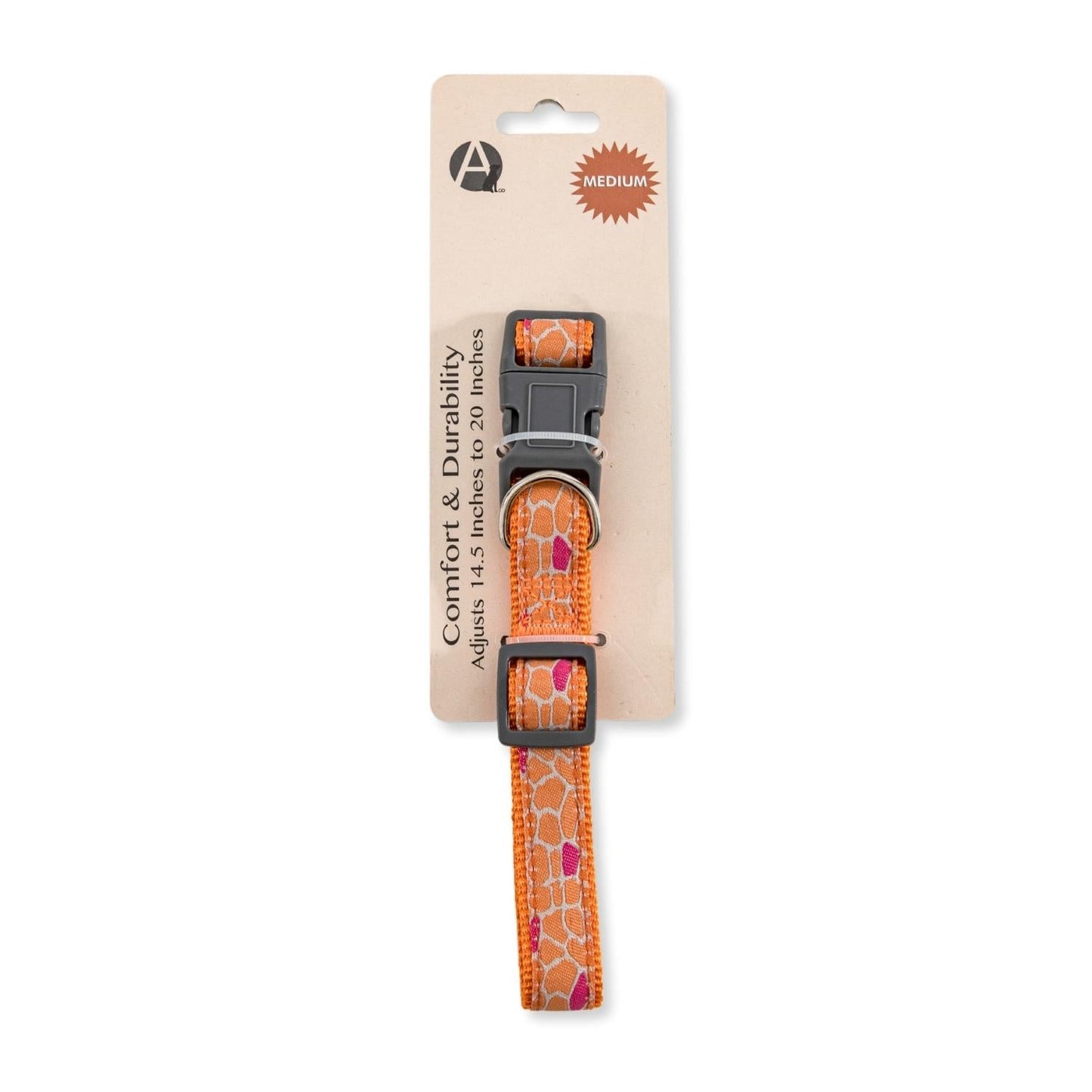 Dog Collar Nylon Collar with Embroidered Giraffe for Comfort - gallery product image for dog collar