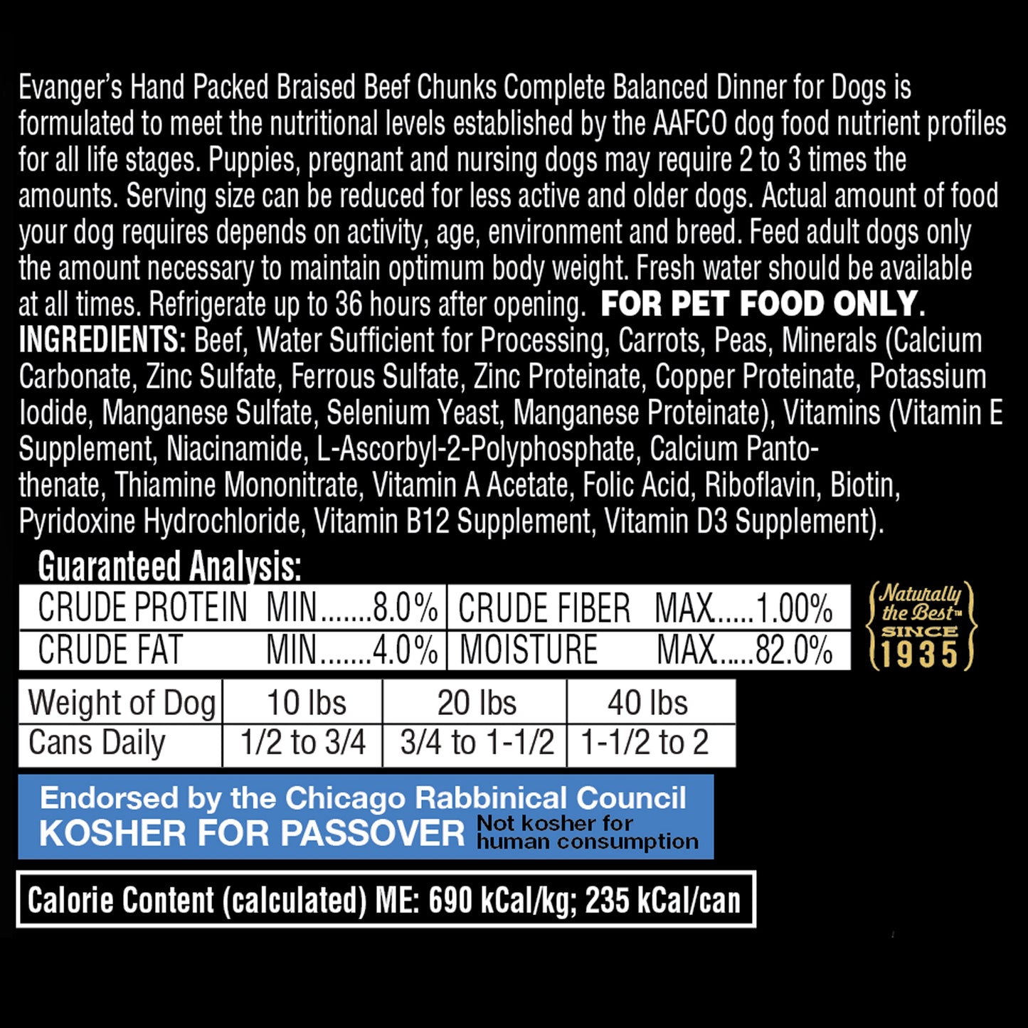 Wet Dog Food Premium Beef Recipe 12oz Daily Meals Premium - detail view