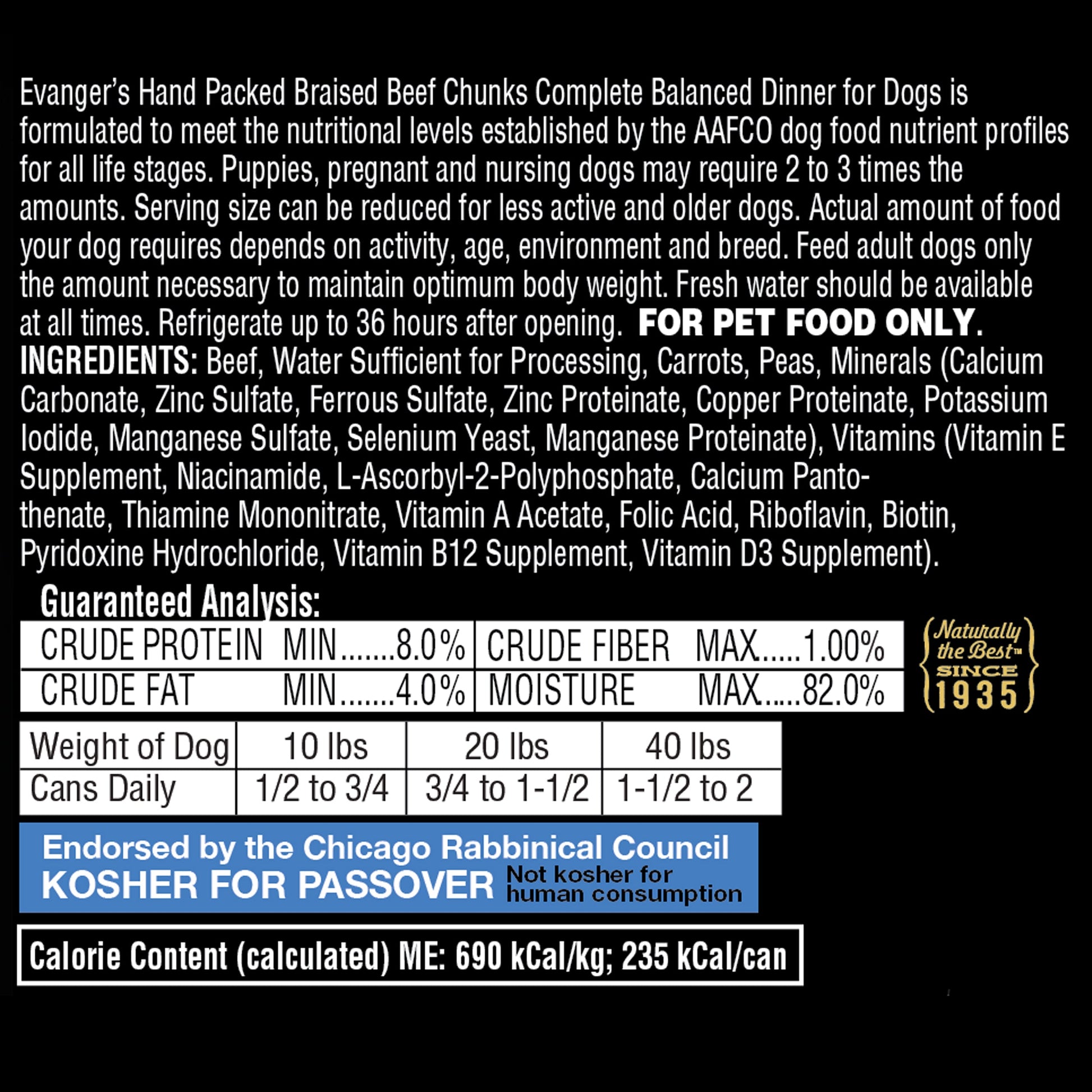 Wet Dog Food Premium Beef Recipe 12oz Daily Meals Premium - detail view