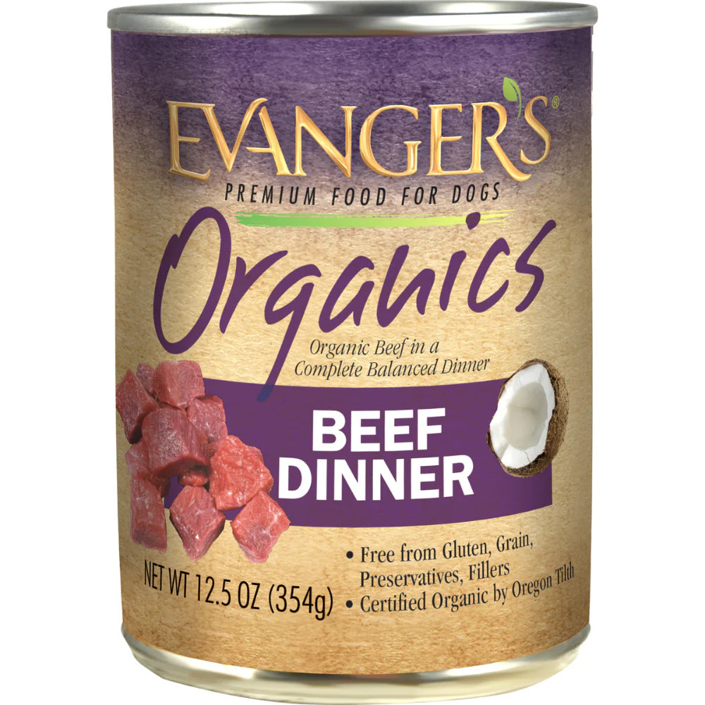 Evangers Organics All Life Stages Beef Dinner Wet Dog Can 12 - main product image