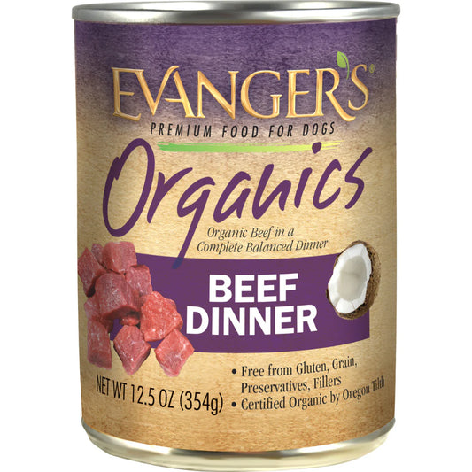 Evangers Organics All Life Stages Beef Dinner Wet Dog Can 12 - main product image