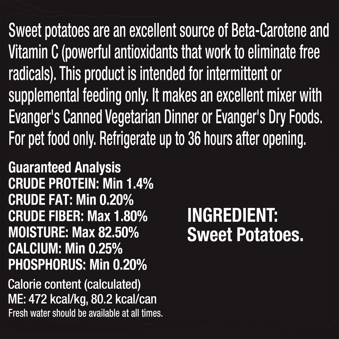 Evangers Complements Grain Free All Life Stages Sweet Potato - detail view