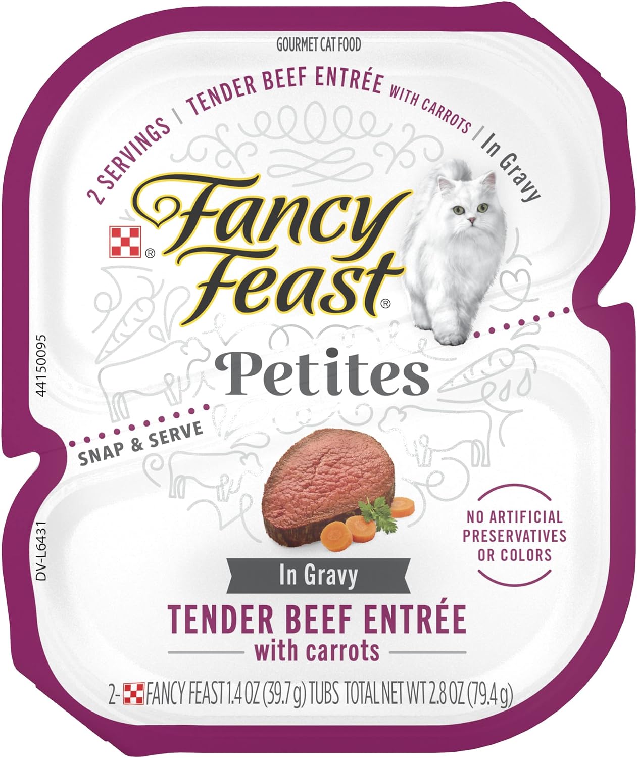 Wet Cat Food Fancy Feast Beef Recipe 2.8oz Daily Meals Premi - main product image