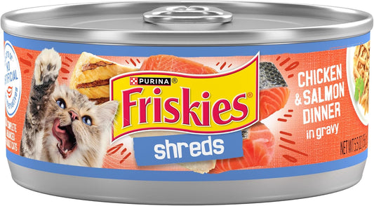 Friskies Shreds Chicken Salmon In Gravy Wet Cat Food 5 5Oz - main product image