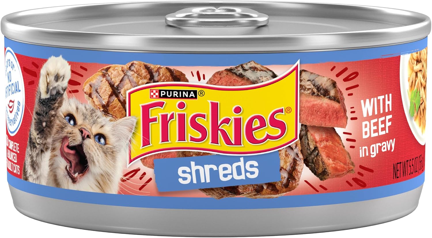 Wet Cat Food Friskies Beef Recipe 5.5oz Daily Meals Premium - main product image