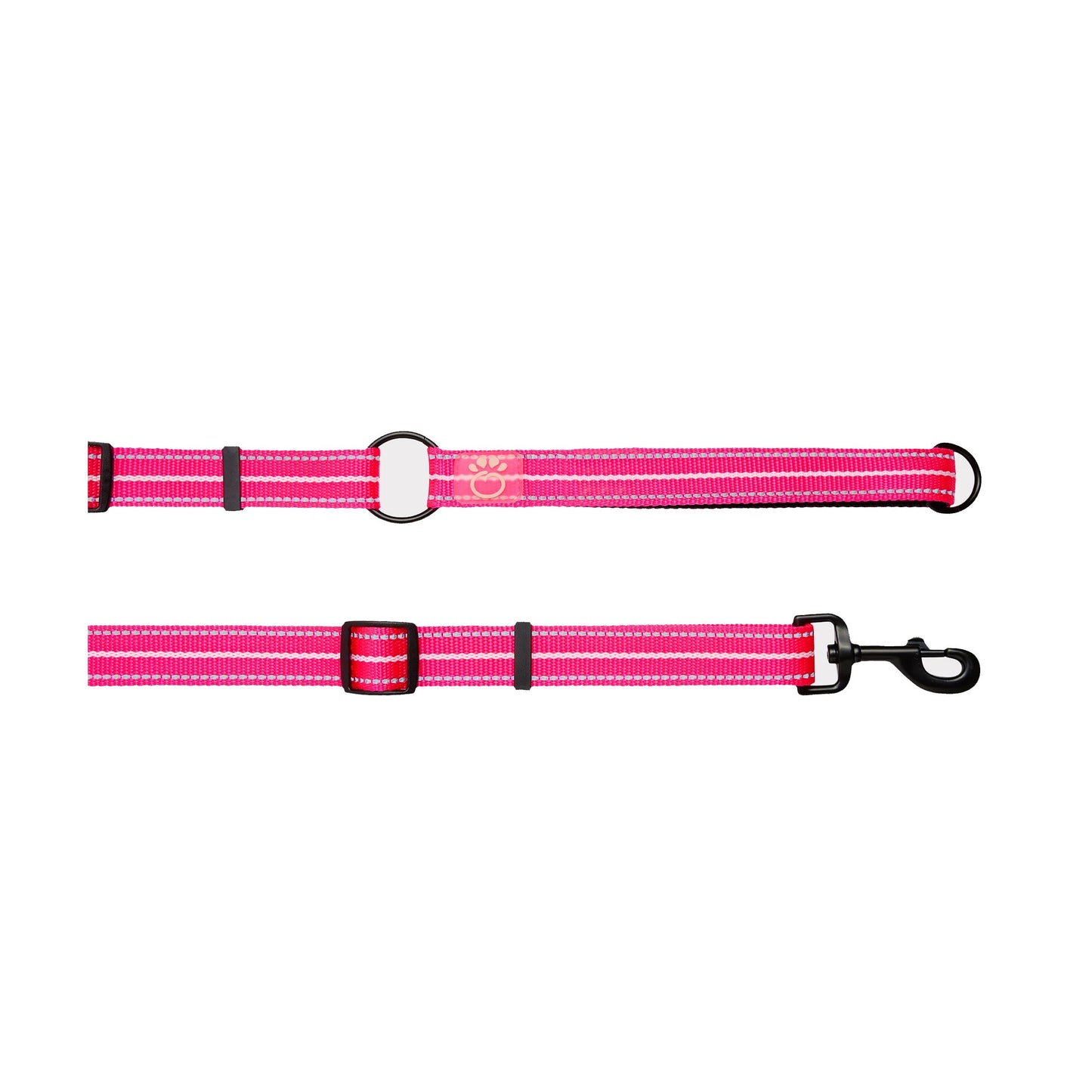 Reflective Leash Eezy 6 Neon Pink Adjustable Dog Walking - main product image