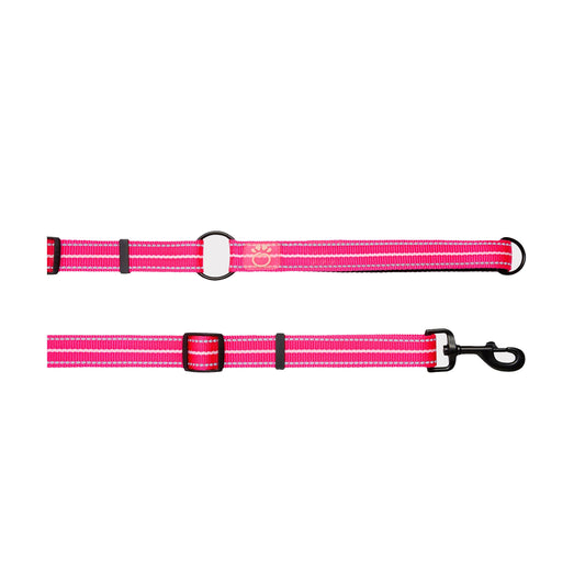 Reflective Leash Eezy 6 Neon Pink Adjustable Dog Walking - main product image