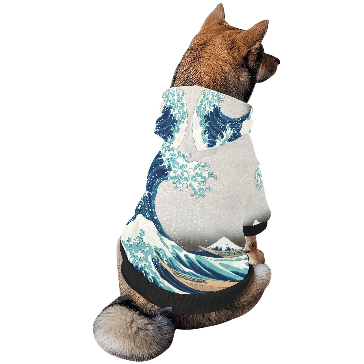 Pet Apparel Hokusai Great Wave Off Kanagawa Button Hoodie main product image for dogs and cats